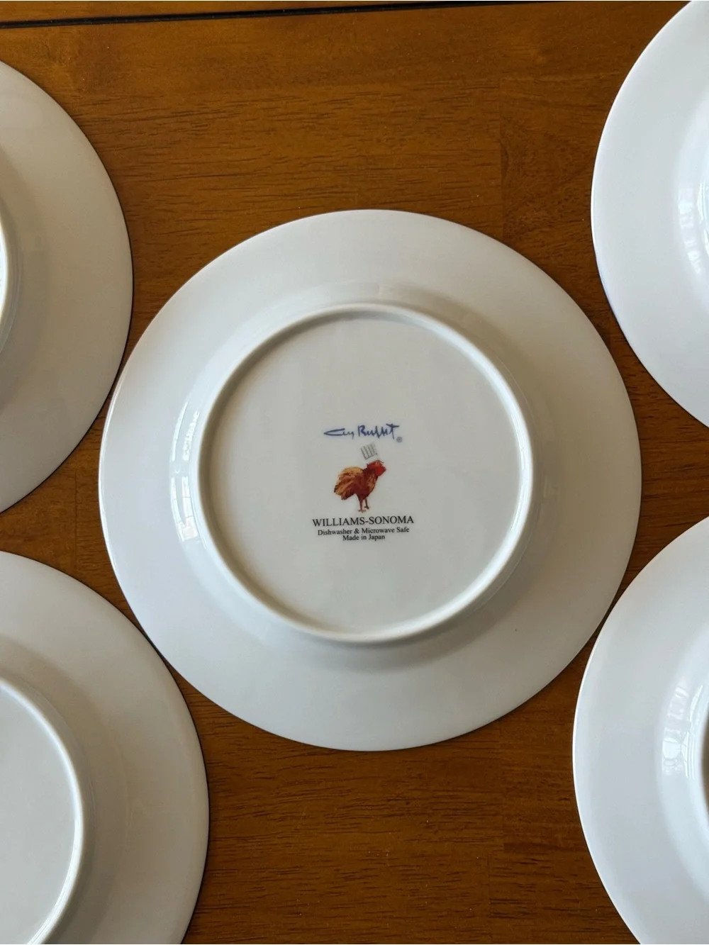 Williams-Sonoma Guy Buffet French Chef 8.25”in Plates Vintage Made in Japan 5 Pc